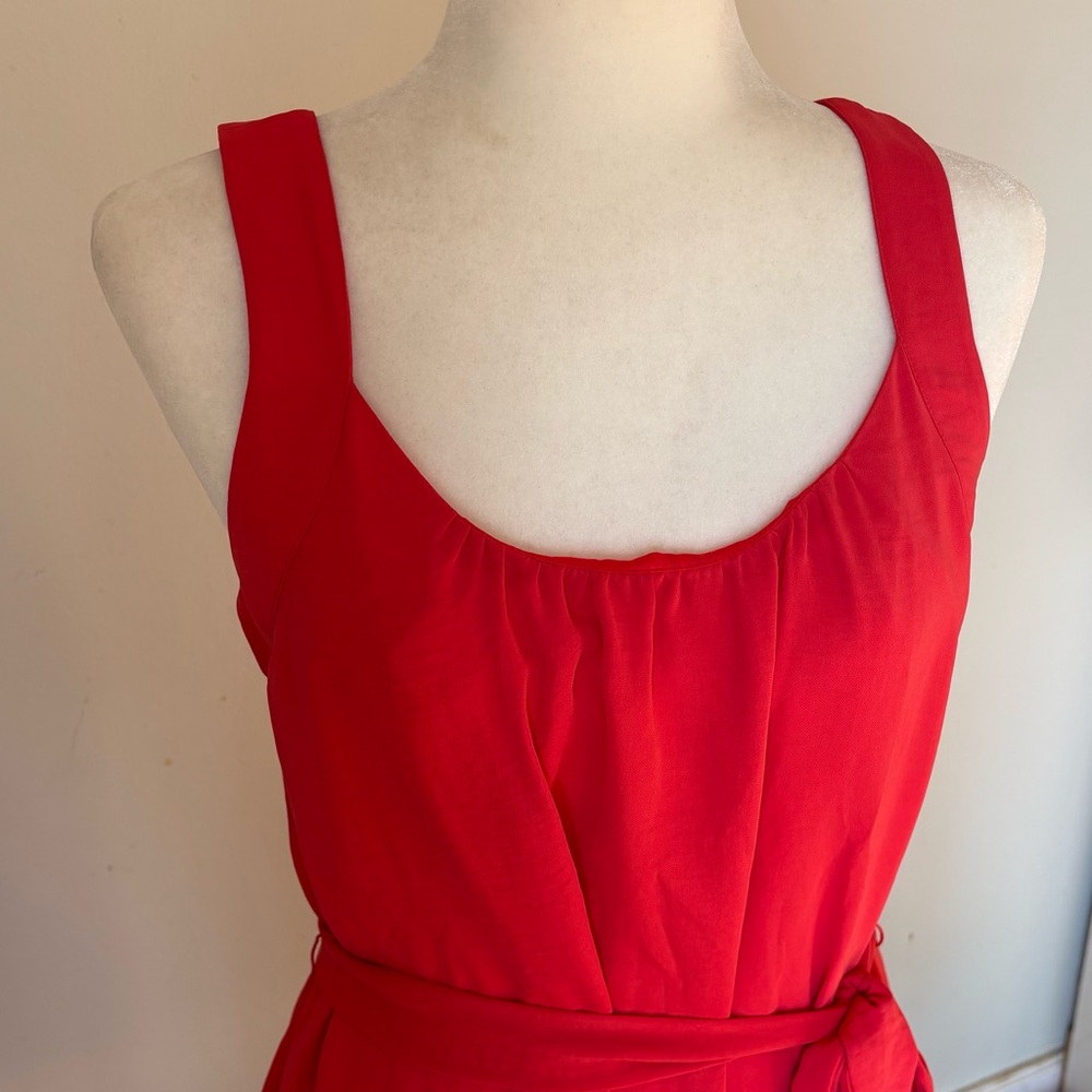 Banana Republic Red Scoop neck Dress Size 8 - Picture 3 of 9